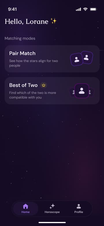 Karma Match — match results screen
