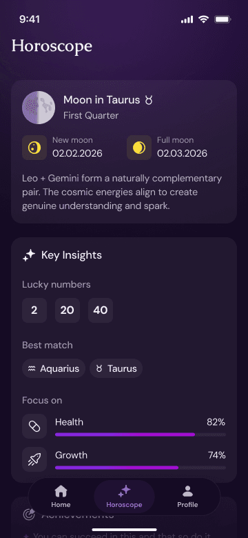 Karma Match — daily horoscope screen
